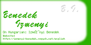 benedek izmenyi business card